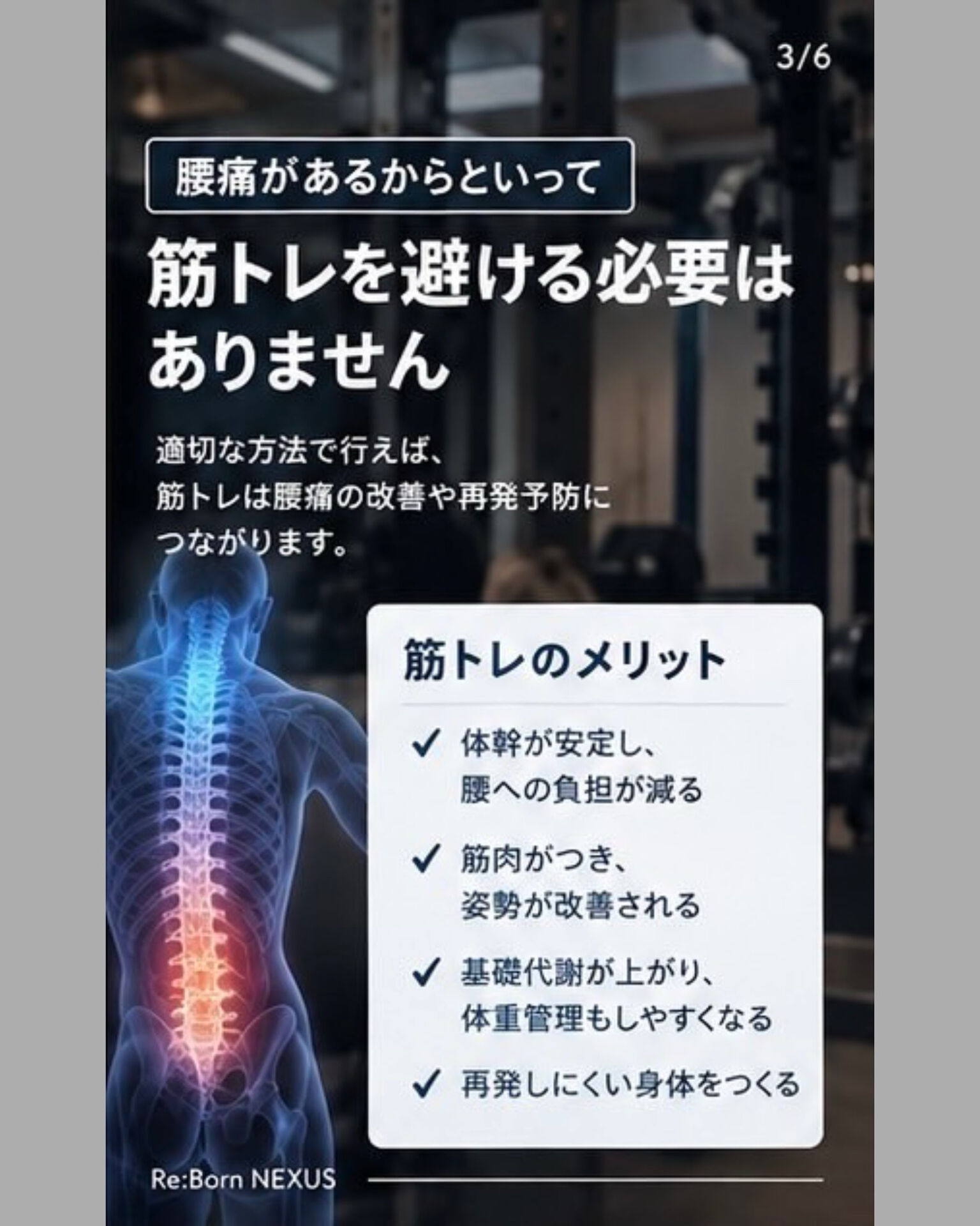 【腰痛でも筋トレしていい？】痛みを悪化させない正しい始め方と「整体×トレーニング」の効果を解説